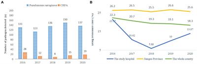 Evaluation and analysis of multidrug resistance- and hypervirulence-associated genes in carbapenem-resistant Pseudomonas aeruginosa strains among children in an area of China for five consecutive years